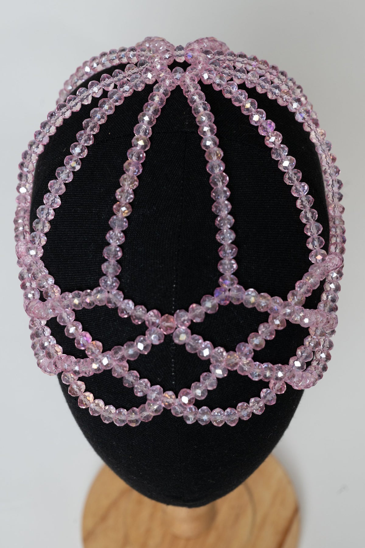 Bonnets en cristal — grandes perles Faralyn — Quartz, vue de dessus