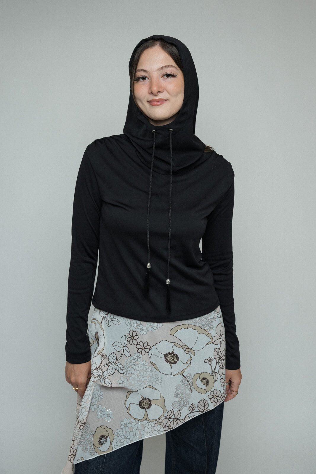 Cagoule mondaine Faralyn — Ébène, vue de face